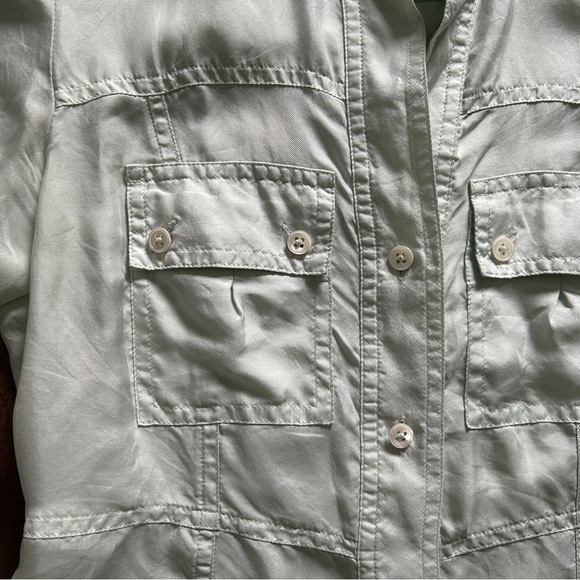 Banana Republic Silk Blouse Light Green XS - Picture 3 of 5